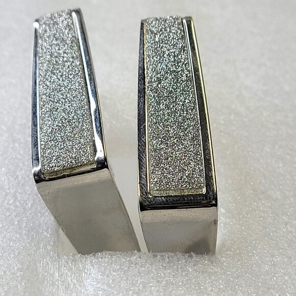 Square Silver Tone Earrings - Picture 7 of 15